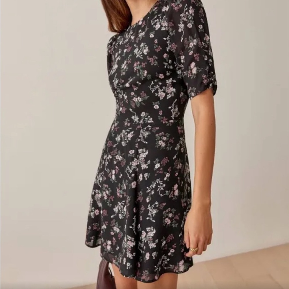Reformation Bard Floral Print Dress